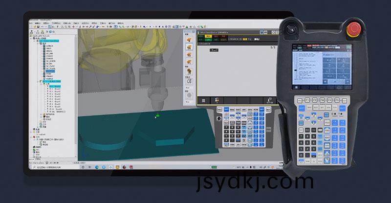 三維機器人激光切(qie)割機,三維激光切割(ge)機,3D激光切割機,手動示教